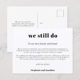 Cartão Postal De Anúncio Casamento Adiado Nós Ainda Fazemos COVID Script Br