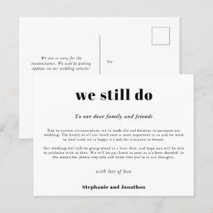 Cartão Postal De Anúncio Casamento Adiado Nós Ainda Fazemos COVID Script Br
