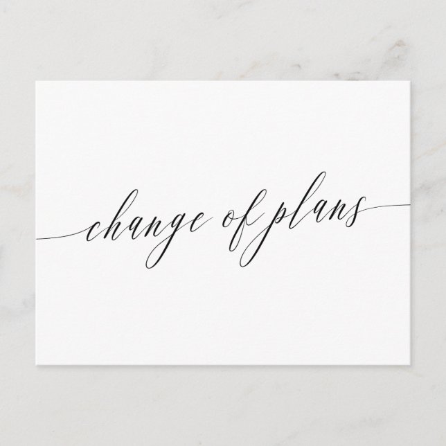 Cartão Postal De Anúncio Casamento Adiado por Caligrafia Delicada (Frente)