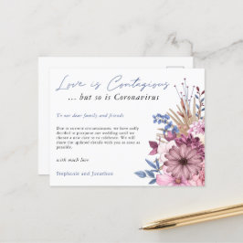 Cartão Postal De Anúncio Casamento Adiar Amor Contagioso Postagem COVID Flo