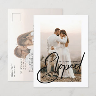Cartão Postal De Anúncio Casamento às Escuras Foto Recém-Casados Celebração