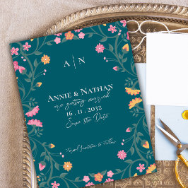 Cartão Postal De Anúncio Casamento bonito de Moldura Amarelo-Rosa-Cor-de-Ro