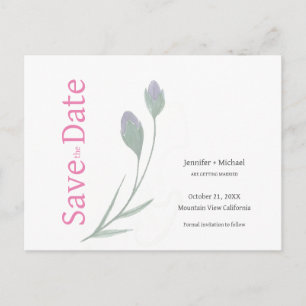 Cartão Postal De Anúncio Casamento Caligrafia Floral Preto Branco