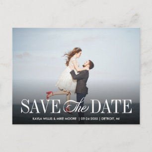 Cartão Postal De Anúncio Casamento com fotos elegantes da paisagem da calig