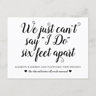 Cartão Postal De Anúncio Casamento com Mudança de Data Adiada Seis Pés de D