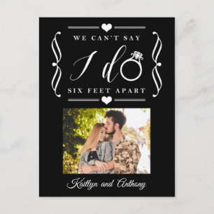 Cartão Postal De Anúncio Casamento com Seis Pés de Distância Adiamento da D