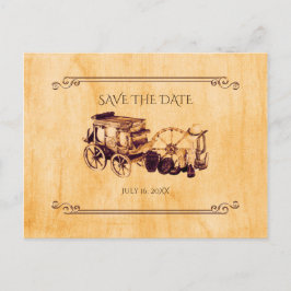 Cartão Postal De Anúncio Casamento Country Vintage Western Save The Date