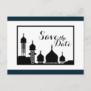 Cartão Postal De Anúncio Casamento Da Mesquita Islâmica Salva A Data