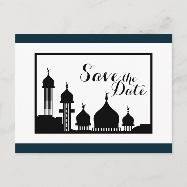 Cartão Postal De Anúncio Casamento Da Mesquita Islâmica Salva A Data (Frente)