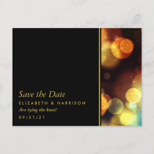 Cartão Postal De Anúncio Casamento das Luzes de Bokeh da Crepúsculo Salve 