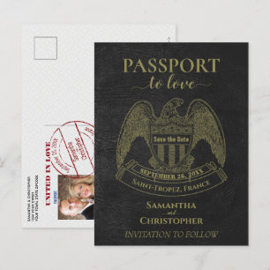 Cartão Postal De Anúncio Casamento de Bela Diversão de Passaporte Preto Sal