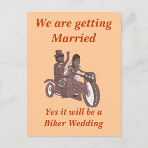 Cartão Postal De Anúncio Casamento de Biker, Pilhão de montaria de Groom, P