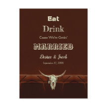 Casamento de Comida e Bebida Rústico Touro Caveira