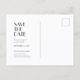 Cartão Postal De Anúncio Casamento de Deco de Arte Moderna Minimalista Salv