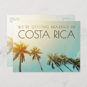 Cartão Postal De Anúncio Casamento de Destino da Costa Rica Salvar a Data