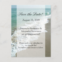 Cartão Postal De Anúncio Casamento de Destino de Praia Cênica Salvar a Data