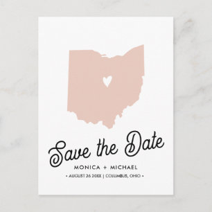 Cartão Postal De Anúncio Casamento de Destino em OHIO Estado QUALQUER COR