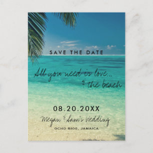 Cartão Postal De Anúncio Casamento de Destino Jamaica Salve a Data