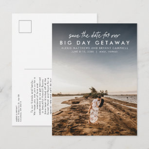 Cartão Postal De Anúncio Casamento de destino salvar a data