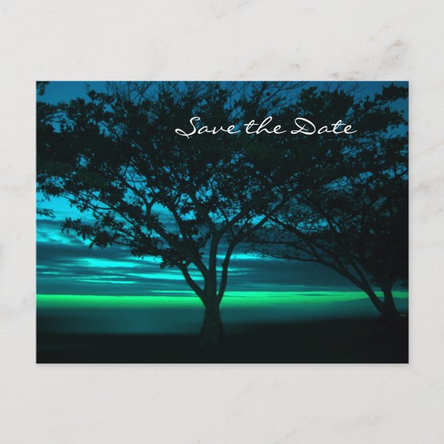 Cartão Postal De Anúncio Casamento de Destino Salvar a Data (Frente)