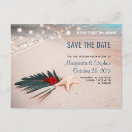 Cartão Postal De Anúncio Casamento de Destino Salvar o Tíquete de Data