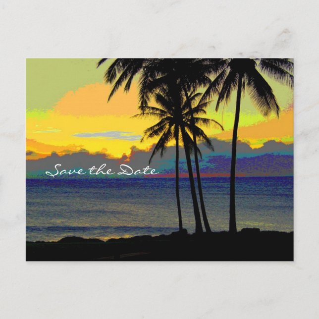 Cartão Postal De Anúncio Casamento de Destino Salve a Data (Frente)