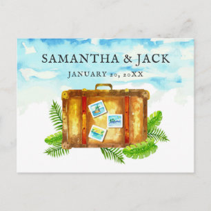 Cartão Postal De Anúncio Casamento de destino tropical Salvar a data