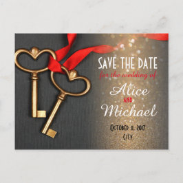 Cartão Postal De Anúncio Casamento de estilo elegante Salvar data
