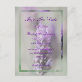 Cartão Postal De Anúncio Casamento de flor de lavanda roxa | Personalize