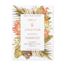 Casamento de Folhagem Tropical Colorida Salvar a D