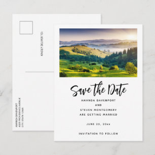 Cartão Postal De Anúncio Casamento de foto da natureza cênica de colinas on