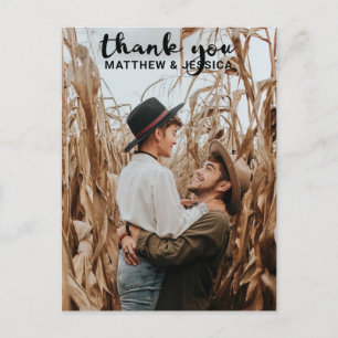 Cartão Postal De Anúncio Casamento de Foto de Casal Rústico Elegante Person