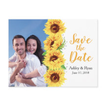 Casamento de Foto de Girassol Amarelo Salvar a Dat