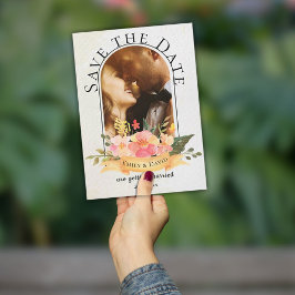 Cartão Postal De Anúncio Casamento de Foto Floral de Cobra Aquática Elegant