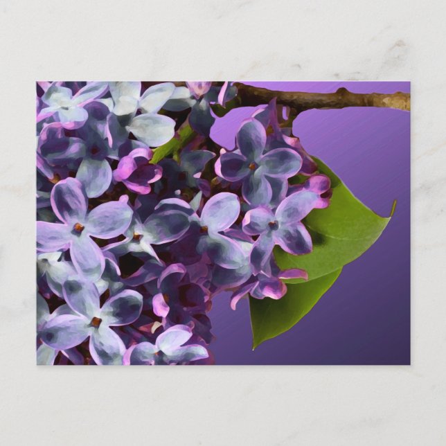 Cartão Postal De Anúncio Casamento De Foto Lilac Roxo Salve As Datas (Frente)