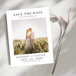 Cartão Postal De Anúncio Casamento De Foto Moderno Elegante Salva A Data