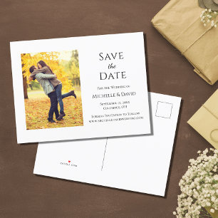 Cartão Postal De Anúncio Casamento De Foto Rustic Autumn Salva A Data