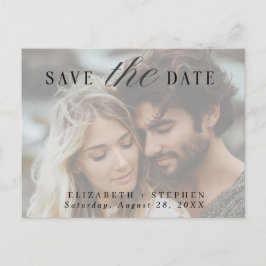Cartão Postal De Anúncio Casamento de Foto Simples Minimalista Salva A Data