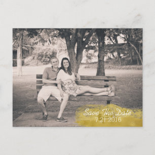 Cartão Postal De Anúncio Casamento de Fotografia Personalizado Salvar o Car