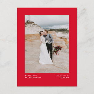 Cartão Postal De Anúncio Casamento de Fotografias de Recem casados Minimali