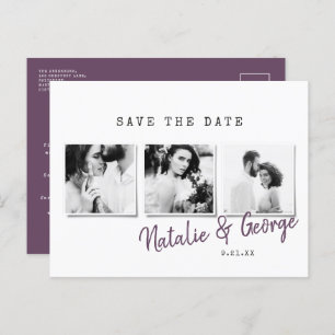 Cartão Postal De Anúncio Casamento de fotos com na moda mínimo moderno
