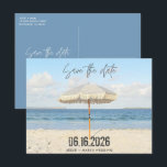 Cartão Postal De Anúncio Casamento de Guarda-chuvas na Flórida Beach Salve<br><div class="desc">Convide seus entes queridos a se abaixarem no calor e na beleza de seus núpcias com nosso encantador Casamento Guarda-chuva da praia da Flórida Salve os cartões de Data. Capturando perfeitamente a essência de uma celebração romântica ao lado da praia, estas cartas definem o tom de um casamento cheio de...</div>