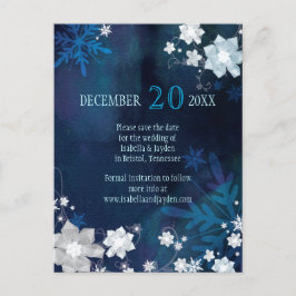 Cartão Postal De Anúncio Casamento de Inverno Festivo e Congelante - Salve
