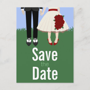 Cartão Postal De Anúncio Casamento de Jardim, guarde a data