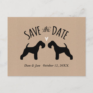 Cartão Postal De Anúncio Casamento de Lakeland Terrier Silhouettes Salve a