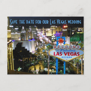 Cartão Postal De Anúncio Casamento de Las Vegas Salve a Data NV