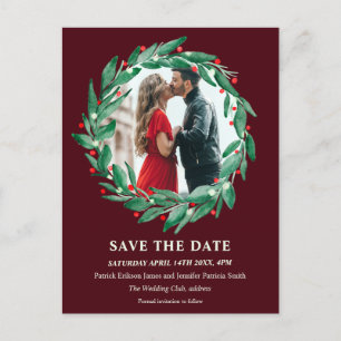 Cartão Postal De Anúncio Casamento de noiva de inverno, salva a data
