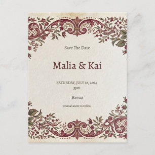 Cartão Postal De Anúncio Casamento de Orquídea Tropical