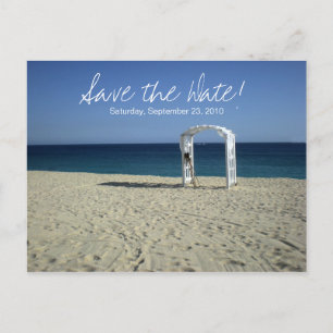 Cartão Postal De Anúncio Casamento de Praia de Destino Salve o Cartão-Posta