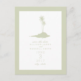 Cartão Postal De Anúncio Casamento de Praia em Ilha Moderna - Salve a Data